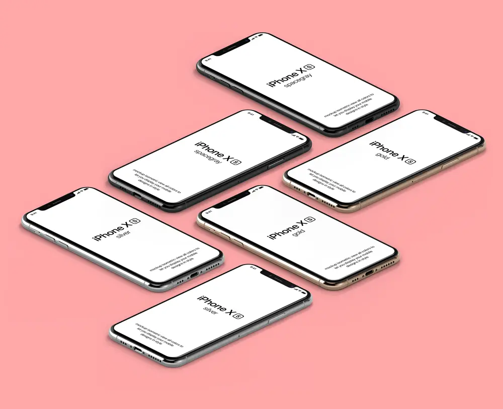 Read more about the article Isometric iPhone XS Showcase free PSD