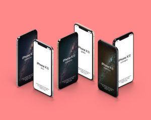Read more about the article Isometric standing iPhone XS Showcase free PSD