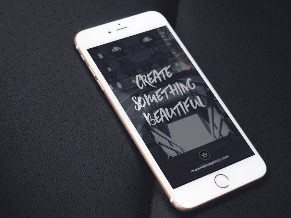 You are currently viewing White iPhone on black Leather Set free PSD