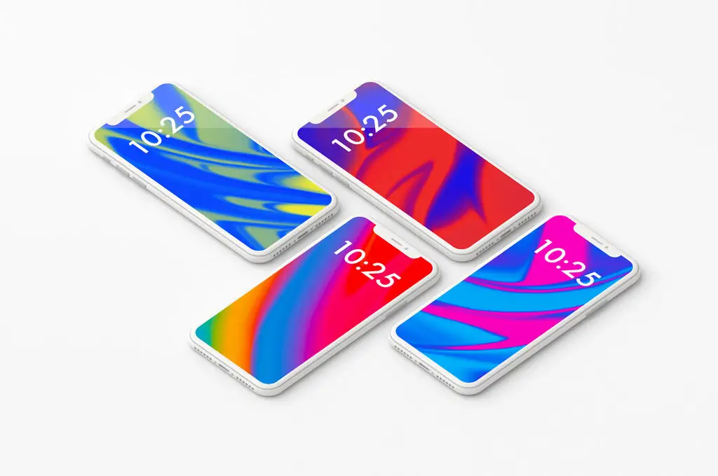 Read more about the article Colorful iPhone X Showcase  free PSD
