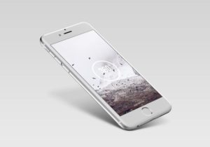 Read more about the article Floating silver iPhone free PSD