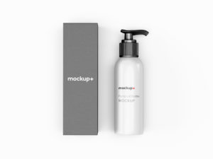 Read more about the article Free Pump Lid Bottle with Packaging PSD Mockup