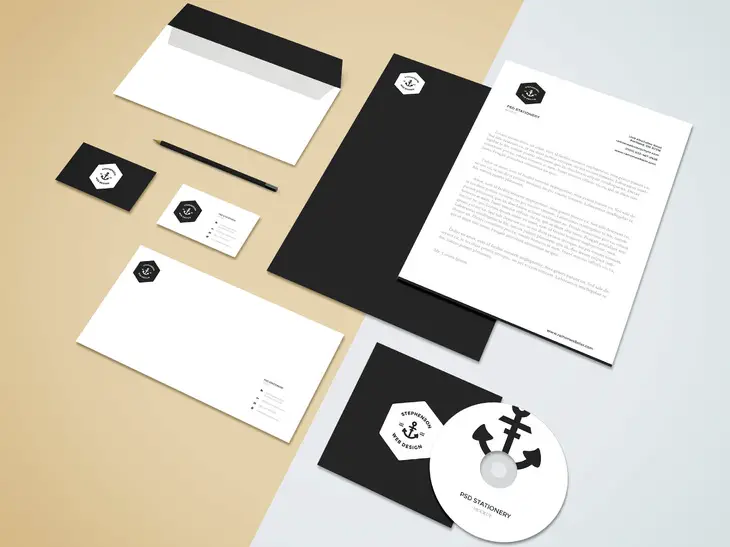 Black and White Business Card Mockup