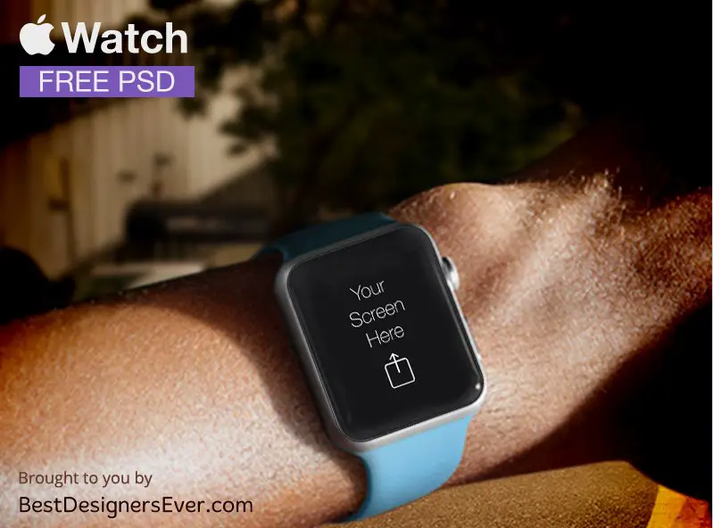 Read more about the article Apple Watch on Arm free PSD Mockup