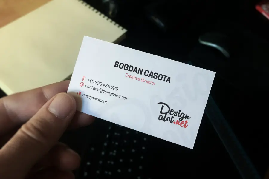 Hand-held Business Card Mockup
