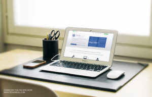 MacBook Air on Desk Mockup