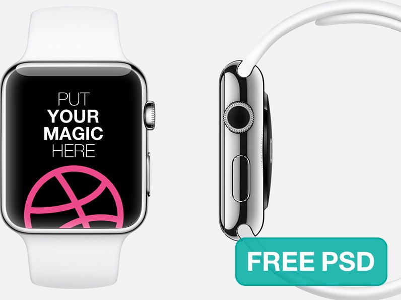 Read more about the article White and silver Apple Watch free PSD Mockup