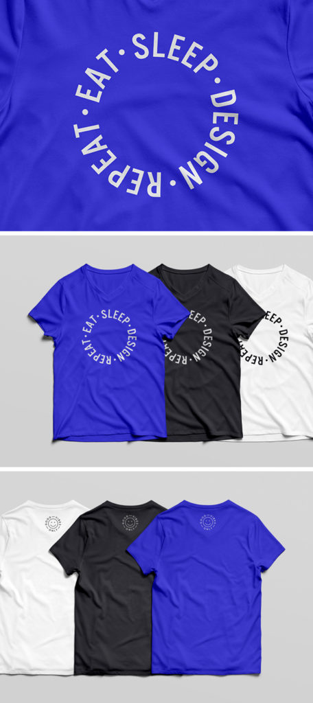 Set of V-Neck T-shirt Mockup PSD