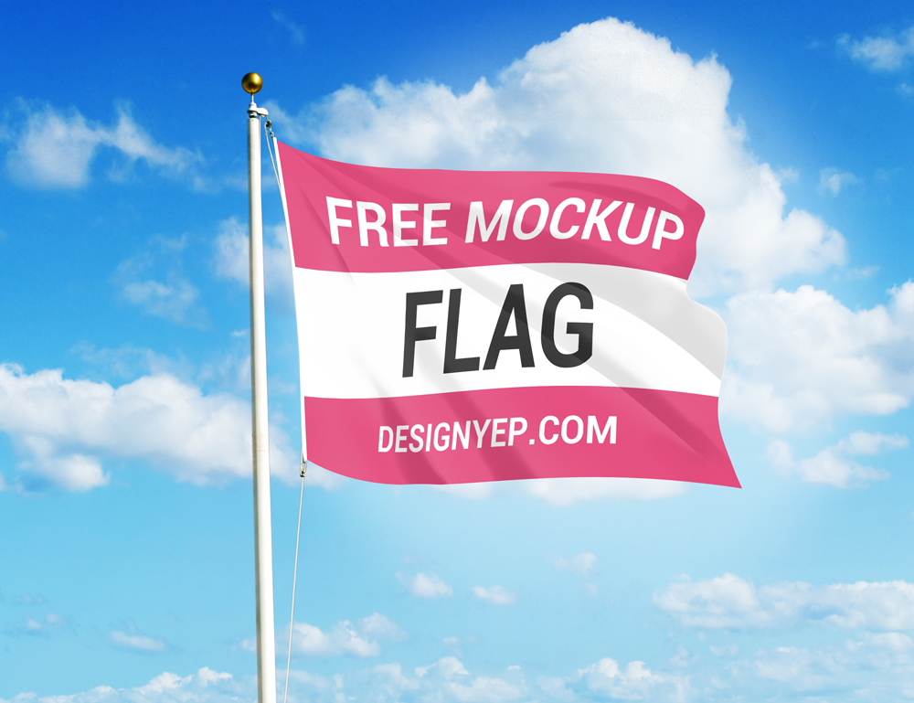 Single Flag Mockup