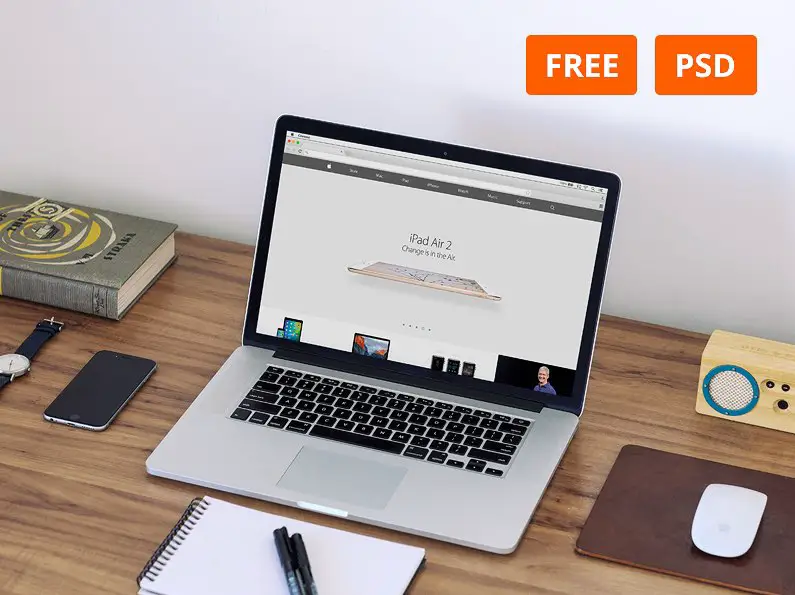 You are currently viewing MacBook Air in Workspace Mockups