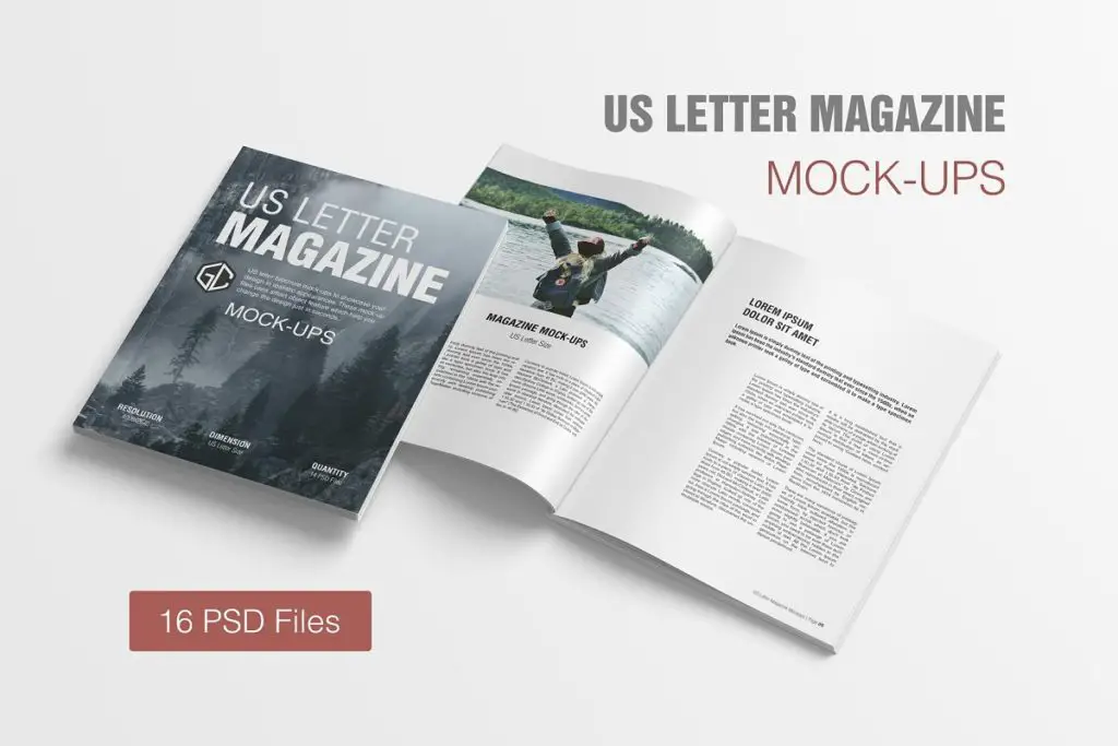 US Letter Magazine Mockup