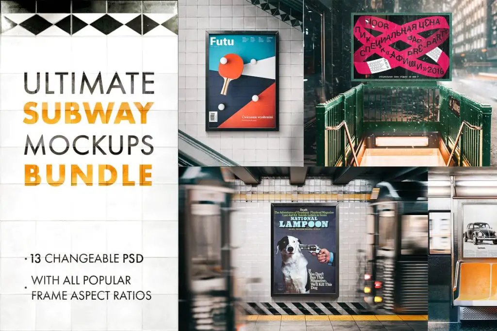 Ultimate subway NYC mockup bundle