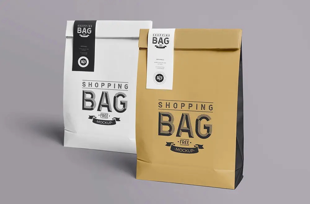 Elegant Paper Bag Mockup Free