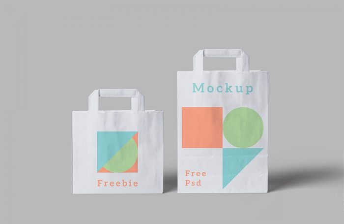 Freebie Paper Bags Mockup PSD