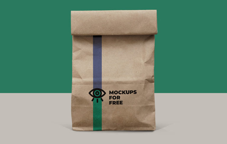Rolled Paper Bag Mockup Free