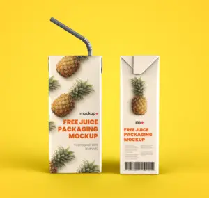 Read more about the article Juice Carton Packaging Box Free Mockup